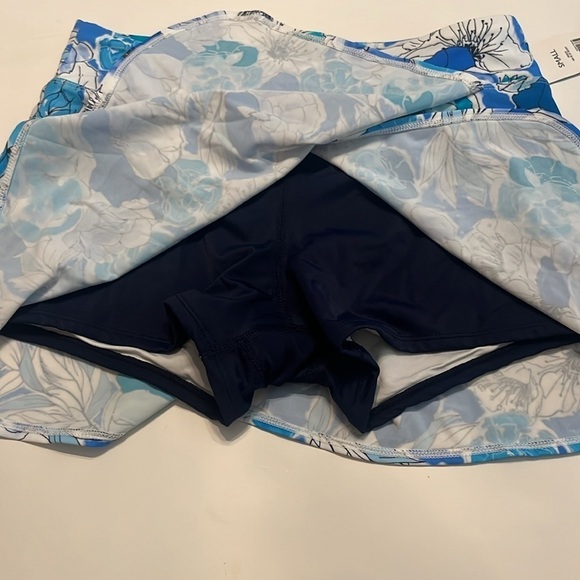 NWT Kim Rogers Swim Blue Floral Skort Size S - Picture 6 of 10